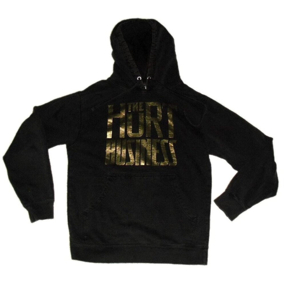 The Hurt Business Wrestling WWE Mens Black Gold Hoodie Sweatshirt sz. Small